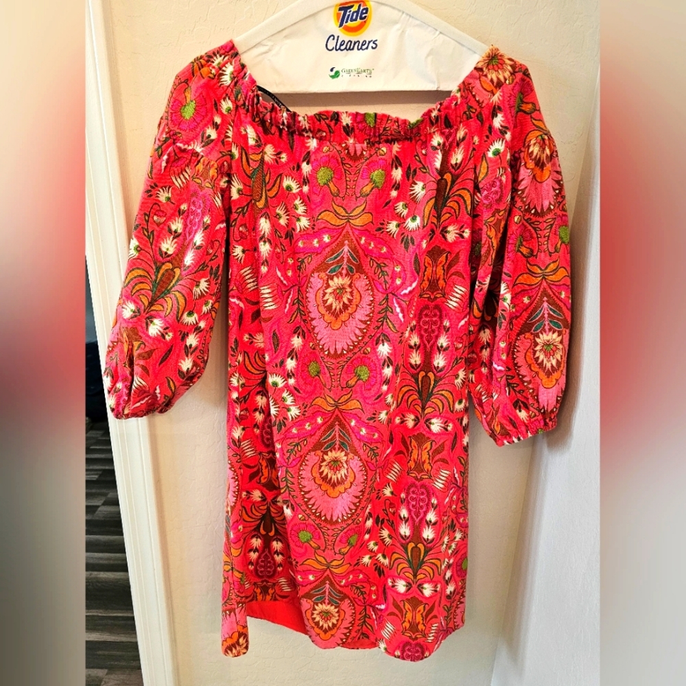 Vibrant Pink Floral Women's Dress